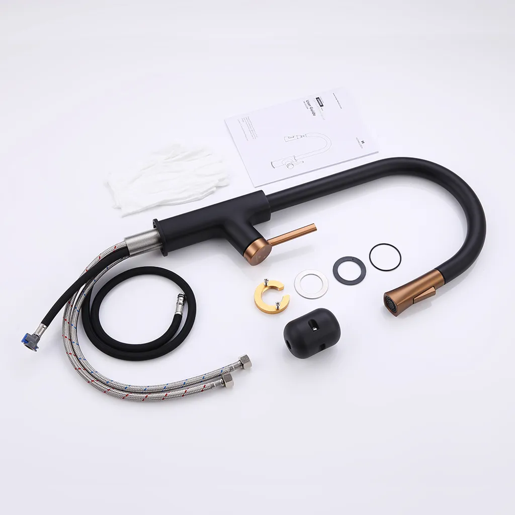 Aihom Wasserhahn Küche Schwarz Küchenarmatur Ausziehbar 360° Drehbar Wasserhahn Ausziehbar Mischbatterie Mit 2 Strahlarten Küchenarmatur Hochdruck Mit Höhe Bogenauslauf, Schwarz 8 Aihom Wasserhahn Küche Schwarz Küchenarmatur Ausziehbar 360° Drehbar Wasserhahn Ausziehbar Mischbatterie Mit 2 Strahlarten Küchenarmatur Hochdruck Mit Höhe Bogenauslauf, Schwarz – Bild 8