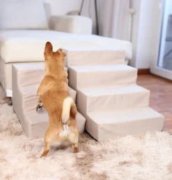 Amazinggirl Hundetreppe Für Kleine Hunde 30 Cm Hoch - Katzentreppe Velvet Hunderampe Sofa Haustiertreppe 3 Stufen Treppe Beige -Garten- & Gewächshäuser Geschäft 680f5074ec41e00ff7a1b6dd5d71951f