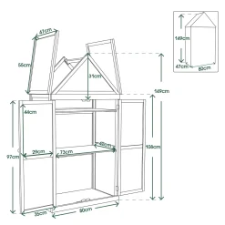 MCombo 3 Etage Gewächenhaus Pflanzschrank Treibhaus Höheverstellbar Holz 0800 -Garten- & Gewächshäuser Geschäft 68168d3c64e2548b962bbf0a21224ce1