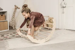 MAMOI® Kletterbogen, Kletterdreieck, Baby Klettern, Regenbogenwippe Aus Holz, Holzbogen Für Kinder, Klettergerüst Indoor Ab 1/2/3 Jahre -Garten- & Gewächshäuser Geschäft 6822454675e0b279d0c5c1446e760d75