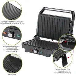 Monzana Kontaktgrill XL 180°C Klappbar Antihaftbeschichtung Edelstahl Temperaturkontrolle 1600W Tischgrill Sandwich Maker -Garten- & Gewächshäuser Geschäft 683b4489adfb58d6ac850536ae59fdc1