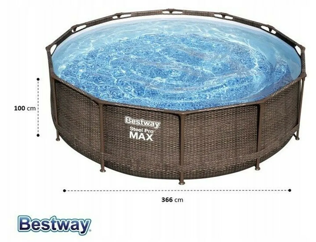 BESTWAY 56709 Steel Pro Max Frame Pool Set Rund Filterpumpe Leiter Braun 366x100 16 BESTWAY 56709 Steel Pro Max Frame Pool Set Rund Filterpumpe Leiter Braun 366x100 – Bild 16