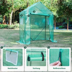 Yorbay Foliengewächshaus Gewächshaus Für Tomaten, Mit Gitternetzfolie Für Garten Zur Aufzucht, Spitzdach, Grün, 150×70×190cm (LxBxH) Mehrweg 11 Yorbay Foliengewächshaus Gewächshaus Für Tomaten, Mit Gitternetzfolie Für Garten Zur Aufzucht, Spitzdach, Grün, 150×70×190cm (LxBxH) Mehrweg -Garten- & Gewächshäuser Geschäft 68f8d36bc8f3841b5bd4d3c4f35113ca