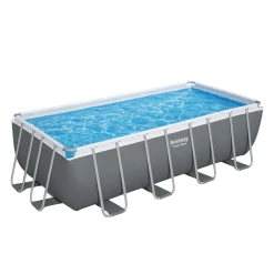 Bestway® Power Steel™ Frame Pool Komplett-Set Mit Filterpumpe 488 X 244 X 122 Cm, Grau, Eckig