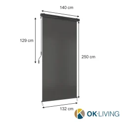 Oskar Kinderland OK-Living Senkrechtmarkise Sonnenschutzrollo Seitenmarkise Anthrazit 250x140 Cm -Garten- & Gewächshäuser Geschäft 69446c45711ac702527283aee559560d