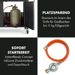 Klarstein Gasgrill Und Pizzaofen, Seitenbrenner Gasgrill Mit 6 Brenner, 20,5kW Edelstahl-Gasgrill, BBQ Gasgrill Für Balkon & Garten, Grill Für Propan, Gasgrills Mit Pizzastein & Thermometer -Garten- & Gewächshäuser Geschäft 696a6dda8e3809b50372328f718e70ee 1