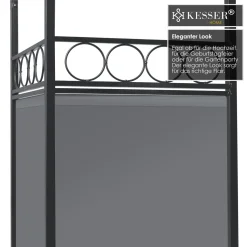 KESSER® - Pavillon 3x3m Wasserabweisend UV-Schutz 50+ Metall Gestell Partyzelt Gartenzelt Luxus Gartenpavillon 9m² Festzelt, Farbe:Grau -Garten- & Gewächshäuser Geschäft 697eefec4966c405d0200959cb588fb3