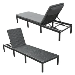 En.casa Gartenliege Cartes Mit 5-stufig Verstellbarer Rückenlehne Relaxliege Sonnenliege Mit Polsterkissen Bis 120 Kg Polyrattan Dunkelgrau -Garten- & Gewächshäuser Geschäft 6980c5ed48c982b9b0ce4228cb7e28cd