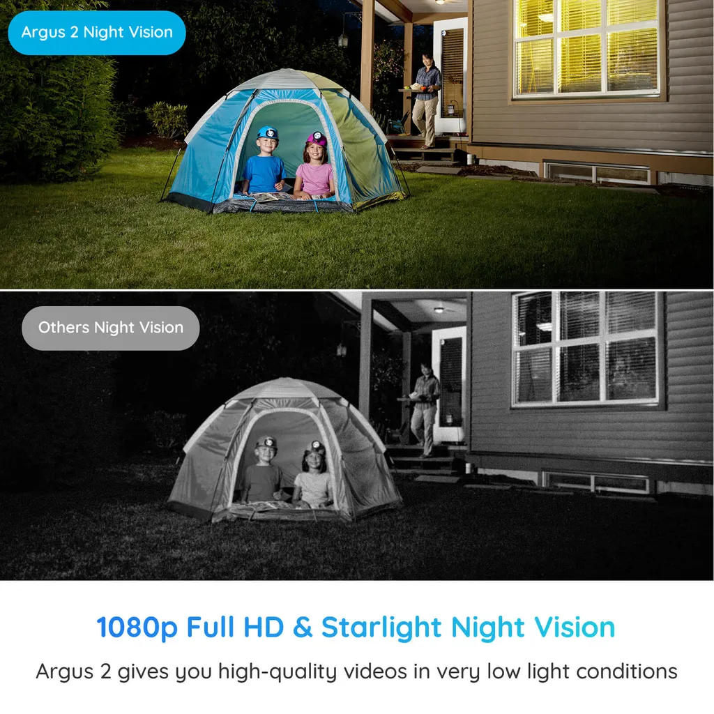 Reolink Akku Überwachungskamera Aussen, 1080p Kabellose WLAN Batterie IP Kamera Mit PIR Bewegungsmelder, 10m Sternenlicht-Nachtsicht, SD-Kartenslot, 2,4Ghz WiFi, 2-Wege-Audio, Argus 2 8 Reolink Akku Überwachungskamera Aussen, 1080p Kabellose WLAN Batterie IP Kamera Mit PIR Bewegungsmelder, 10m Sternenlicht-Nachtsicht, SD-Kartenslot, 2,4Ghz WiFi, 2-Wege-Audio, Argus 2 – Bild 8