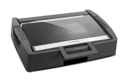 THOMSON Elektrogrill Mit Teflonbeschichtung Und Glasdeckel 1500 Watt, Schwarz,