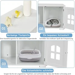 COSTWAY Katzenhaus Katzenklo Mit 2 Magnetischer Türen, Kleintierhaus Holz Katzentoilette, Katzenschrank Haustier Haus Tierhaus 81x53x49cm (Weiß) 6 COSTWAY Katzenhaus Katzenklo Mit 2 Magnetischer Türen, Kleintierhaus Holz Katzentoilette, Katzenschrank Haustier Haus Tierhaus 81x53x49cm (Weiß) -Garten- & Gewächshäuser Geschäft 69ac4c4158ae2d0f0525d756ca4e5910