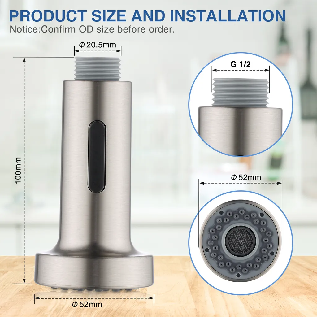 Homelody Brausekopf Wasserhahn Küche 2 Strahlarten Ersatzbrausekopf Handbrause Wasserhahn Brause Küchenbrause Brausekopf Küche Spültischbrause Matt 3 Homelody Brausekopf Wasserhahn Küche 2 Strahlarten Ersatzbrausekopf Handbrause Wasserhahn Brause Küchenbrause Brausekopf Küche Spültischbrause Matt – Bild 3