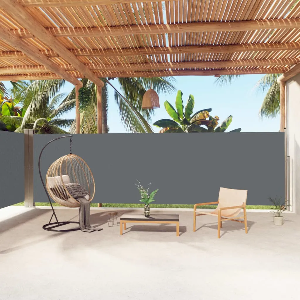 VidaXL Seitenmarkise Ausziehbar Anthrazit 180x1000 Cm 2 VidaXL Seitenmarkise Ausziehbar Anthrazit 180x1000 Cm – Bild 2