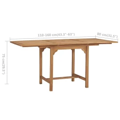 VidaXL Ausziehbarer Gartentisch (110-160)×80×75 Cm Massivholz Teak -Garten- & Gewächshäuser Geschäft 6a36a1df58e3dd8a33c6cd0b3ec68432