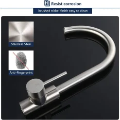 Homelody Wasserhahn Küche Mit 2 Strahlarten 360° Drehbar Küchenarmatur Edelstahl Spültischarmatur Hochdruck Armatur Mischbatterie Küche Matt Gebürstet -Garten- & Gewächshäuser Geschäft 6a4408b3a6663014ca63cbdec9cfedd4