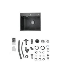 CECIPA 201 Edelstahl PVD Nano Spüle, Küchenspüle Spülbecken Einbauspüle, Mit Ablaufgarnitur, 50x45cm, Anthrazit -Garten- & Gewächshäuser Geschäft 6a53d0392dce4d59d8168e6eecd84bf3