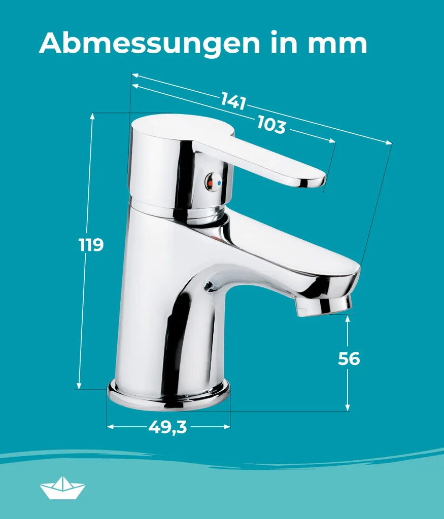 Calmwaters® Wasserhahn Bad - 56 Mm Auslaufhöhe - Leichte Reinigung - Robuster Messingkern - Mit Excentergarnitur Und 35 Cm Anschlussschläuche - Hochdruck Waschtischarmatur Bad 5 Calmwaters® Wasserhahn Bad - 56 Mm Auslaufhöhe - Leichte Reinigung - Robuster Messingkern - Mit Excentergarnitur Und 35 Cm Anschlussschläuche - Hochdruck Waschtischarmatur Bad – Bild 5