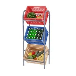 Tronitechnik Getränkekistenregal Getränkeregal Kistenregal Metall Regal 3 Kästen TT-GK 01