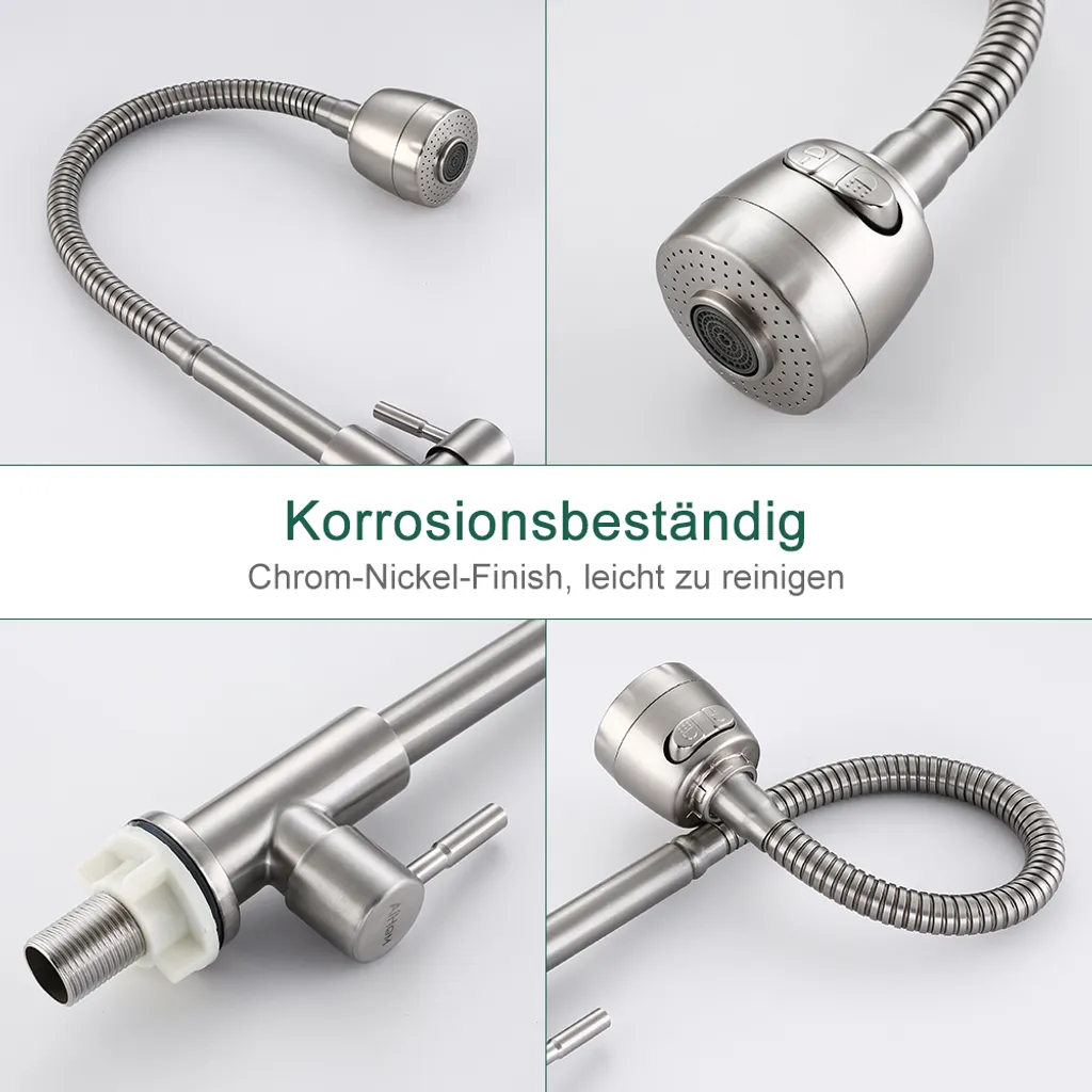 Homelody Küchenarmatur Kaltwasserhahn 304 Edelstahl Wasserhahn Küche Nur Kaltwasser 2 Strahlen Spültischarmatur Mit Flexiblem Hals Armatur Küche 4 Homelody Küchenarmatur Kaltwasserhahn 304 Edelstahl Wasserhahn Küche Nur Kaltwasser 2 Strahlen Spültischarmatur Mit Flexiblem Hals Armatur Küche – Bild 4