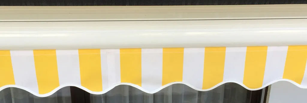Mendler Elektrische Kassetten-Markise H122, Vollkassette Volant 4x3m Polyester Gelb/Weiß 19 Mendler Elektrische Kassetten-Markise H122, Vollkassette Volant 4x3m Polyester Gelb/Weiß – Bild 19
