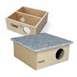 Elmato 12074 Granithaus Nagerhaus Zweikammer Für Hamster Und Mäuse, 20x20x9cm