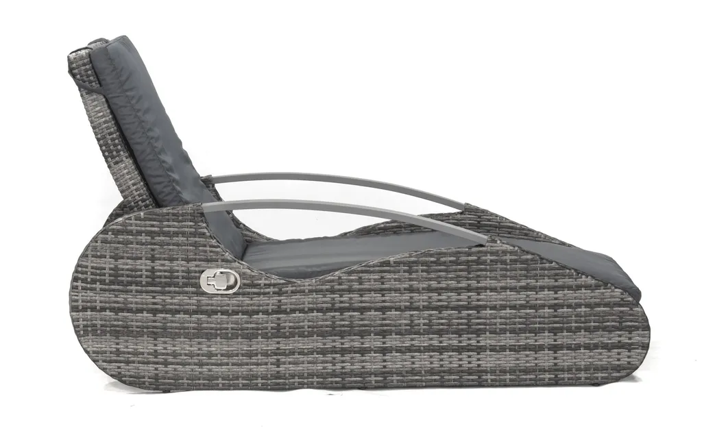 Garden Pleasure Garten Lounger Sessel Liege Sonnenliege Relaxliege Gartenliege Rattan Optik Grau 2 Garden Pleasure Garten Lounger Sessel Liege Sonnenliege Relaxliege Gartenliege Rattan Optik Grau – Bild 2