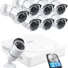 ZOSI 8CH 5MP Überwachungskamera Set Aussen, 8CH 2TB HDD DVR Mit 8 Wasserdicht 1920P Video Kamera CCTV System, Bewegungserkennung, 36M IR Nachtsicht