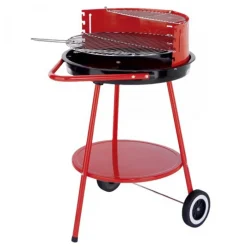 Garden Pleasure Dreibein Grill Rundgrill Dreibeingestell Holzkohlgrill 80cm Stahl Grillen Rot Warmhalterost