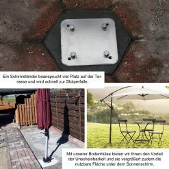 Lospitch Universal Bodenplatte Kurbelschirm Sonnenschirmständer Metall Bodenträger 16 Cm -Garten- & Gewächshäuser Geschäft 6b86ac49c24f1e996e0a60ec3c65d41d 1