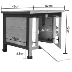 Mucola Katzenhütte Katzenhöhle Katzenhaus Weiß/Grau Outdoor Wurfkiste Holz Katzen Haus -Garten- & Gewächshäuser Geschäft 6b8c46071321939d8df781469afa4d80