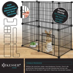 KESSER® Freigehege Gittergehege Für Kaninchen Aus Metallgitter XXL Inkl. Tür Kleintiergehege Meerschweinchen Gehege Freilauf, Kleintierkäfig Laufgitter Hasenstall Für Innen - Draußen , Farbe:Schwarz, Größe:Einzeln 15 KESSER® Freigehege Gittergehege Für Kaninchen Aus Metallgitter XXL Inkl. Tür Kleintiergehege Meerschweinchen Gehege Freilauf, Kleintierkäfig Laufgitter Hasenstall Für Innen - Draußen , Farbe:Schwarz, Größe:Einzeln -Garten- & Gewächshäuser Geschäft 6c2fec15c97fd06f53d726fba54ded15