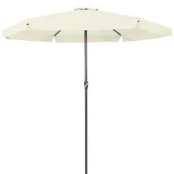 Deuba Kingsleeve Sonnenschirm 330 Cm Mit Kurbel Knickbar Wasserfest Alu Groß Rund Balkon Terrasse Garten Balkonschirm Kurbelschirm Marktschirm, Farbe:beige