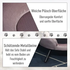 Pawhut Hundesofa In Beckenform Mit Weichem Bezug, Haustiersofa Mit Metallbeinen, Hundebett, Katzensofa, 74 X 68,5 X 31 Cm -Garten- & Gewächshäuser Geschäft 6c4bfe16529bbd29cd7b09c173e19692