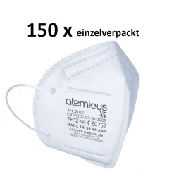 Univent Medical GmbH Atemious X5 Komfort Vlies FFP2 Atemschutzmaske Germany Mit Deutschem Zertifikat CE0757, Menge:10 Stck, Verpackung:einzeln Verpackt