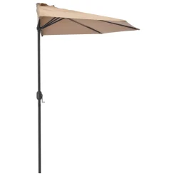 VidaXL Balkon-Sonnenschirm Mit Alu-Mast Taupe 300×150 Cm Halbrund -Garten- & Gewächshäuser Geschäft 6cc7d6459216c233eee233fb18bbdc58