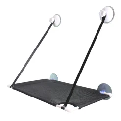 Mmgoqqt Katzen-Hängematte, Katzen-Fenster-Sitzstange Für Den Innenbereich, Große Katzen, Katzensitz Hängematte, Regale, Stabile Robuste Knauf-Saugnäpfe Halten Bis Zu 25 Kg, Platzsparend Und Einfach Zu Montieren,Schwarz,einlagig