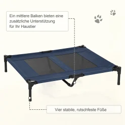 PawHut Hundeliege Outdoor Schlafplatz Hundebett Hundesofa Haustierbett Katzenbett Dunkelblau 92 X 76 X 18 Cm -Garten- & Gewächshäuser Geschäft 6d2275556968e80429f0e8fb968d6711