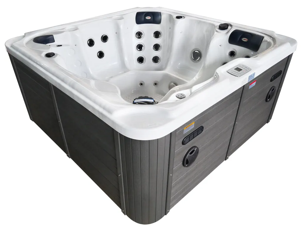 SANOTECHNIK Outdoorwhirlpool Oasis Maxi Weiß Inkl. Treppe Und Abdeckung - 210 X 210 X 92cm 2 SANOTECHNIK Outdoorwhirlpool Oasis Maxi Weiß Inkl. Treppe Und Abdeckung - 210 X 210 X 92cm – Bild 2