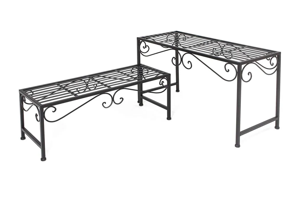 Frank-Flechtwaren Metall-Bank Ranken, 2er Set , Maße 64 X 24 X 25 Cm, 68 X 28 X 40 Cm 3 Frank-Flechtwaren Metall-Bank Ranken, 2er Set , Maße 64 X 24 X 25 Cm, 68 X 28 X 40 Cm – Bild 3