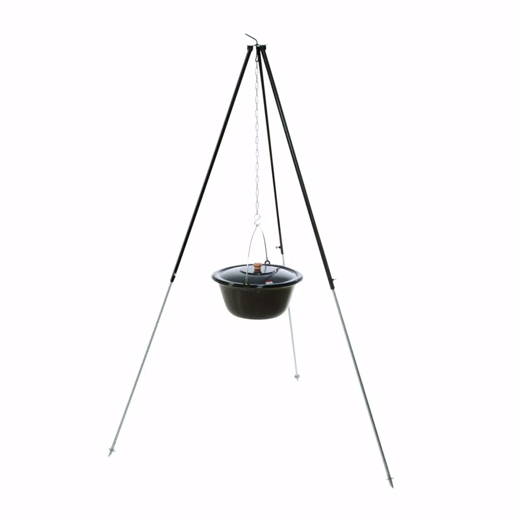 Acerto - Ungarisches Dreibein 1,80m Mit 6 L Gulaschkessel Emailliert Feldküche Glühwein 1 Acerto - Ungarisches Dreibein 1,80m Mit 6 L Gulaschkessel Emailliert Feldküche Glühwein