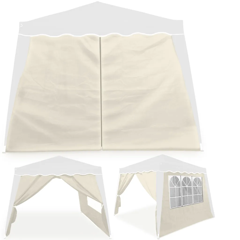 Deuba 2x Seitenwand Seitenteile Pavillon Faltpavillon 3x3m Capri Partyzelt Gartenzelt Zelt, Farbe:beige 1 Deuba 2x Seitenwand Seitenteile Pavillon Faltpavillon 3x3m Capri Partyzelt Gartenzelt Zelt, Farbe:beige