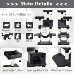 Pawhut Katzenbaum Luxus Mit Hängematte Katzenhaus Kletterbaum Mit Hängematte Und Katzenhaus Katzenspielturm Dunkelgrau 60 X 48 X 144 Cm -Garten- & Gewächshäuser Geschäft 6e585aea9479c39b44d7144bd1ff443e