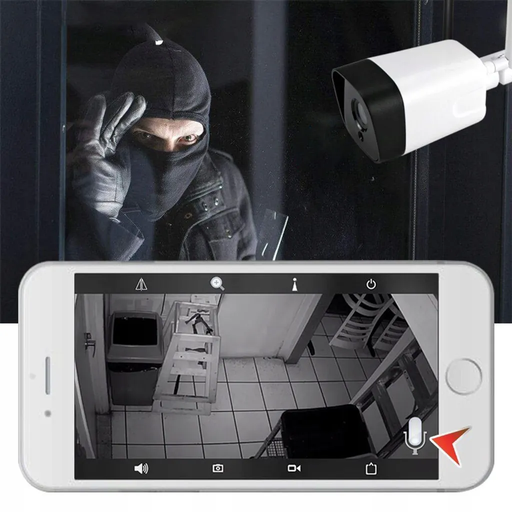 Kabellose WLAN Überwachungskamera IP Kamera Aussen Outdoor 1080P Full HD 2.4GHz WiFi IP66 Wasserdicht Bewegungserkennung Kartenslot 355°/90° Retoo 12 Kabellose WLAN Überwachungskamera IP Kamera Aussen Outdoor 1080P Full HD 2.4GHz WiFi IP66 Wasserdicht Bewegungserkennung Kartenslot 355°/90° Retoo – Bild 12