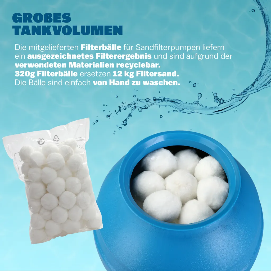 Monzana Sandfilteranlage 4,5 M³/h Inkl. 320g Filterbälle 2in1 Adapter Ø32mm – 38mm 4 Wege Ventil Sandfilterpumpe Filteranlage Poolfilter 5 Monzana Sandfilteranlage 4,5 M³/h Inkl. 320g Filterbälle 2in1 Adapter Ø32mm – 38mm 4 Wege Ventil Sandfilterpumpe Filteranlage Poolfilter – Bild 5