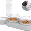 Mmgoqqt Doppelnapf Für Katzen,15 ° Neigung Anti-Erbrechen Katzenschüssel,3 In 1Futternapf Katzen,mit Automatischem Wasserspender，Doppelte Futternapf Kleine Und Mittlere Katzen Und Hunde