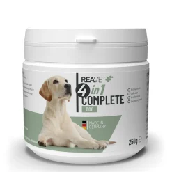 REAVET 4in1 Complete Für Hunde 250g - Natürliche Vitamine Und Nährstoffe Für Schönes Fell & Haut, Gelenke, Magen & Darm, Immunsystem Stärken, Nahrungsergänzung Hund