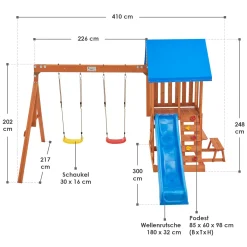 Juskys Spielturm Yannis – Klettergerüst Für Kinder Mit Rutsche, Schaukeln, Kletterwand & Zubehör – Kletterturm Für Outdoor Aus Holz Ab 3 Jahren -Garten- & Gewächshäuser Geschäft 6f5614dc317eafadadbb973d76f1ad4a