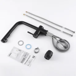 Auralum Edelstahl Küchenspüle Einbauspüle 55 × 45 CM + Schwarz Hochdruck Ausziehbar Küchenarmatur -Garten- & Gewächshäuser Geschäft 6f65e783e6d741e93f4e09bb4daacb6f