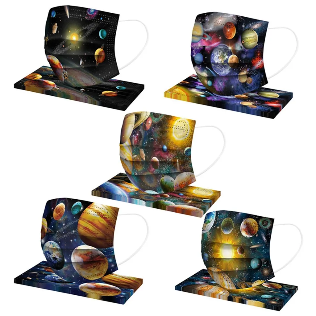Qiangzhipow 50 Stück Einweg-Gesichtsmaske Für Kinder Atmungsaktiv Kosmische Galaxie Schutzmask Winddichte Mundschutz Sternenklarer Himmel Schülermaske 2 Qiangzhipow 50 Stück Einweg-Gesichtsmaske Für Kinder Atmungsaktiv Kosmische Galaxie Schutzmask Winddichte Mundschutz Sternenklarer Himmel Schülermaske – Bild 2