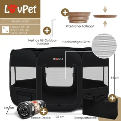 LOVPET® Welpenlaufstall Tierlaufstall Faltbar Für Kleintiere Hunde, Katzen Inkl. Hundenapf Hundelaufstall Freigehege Oxfordgewebe Pop-up System Indoor & Outdoor, Farbe:Schwarz 18 LOVPET® Welpenlaufstall Tierlaufstall Faltbar Für Kleintiere Hunde, Katzen Inkl. Hundenapf Hundelaufstall Freigehege Oxfordgewebe Pop-up System Indoor & Outdoor, Farbe:Schwarz -Garten- & Gewächshäuser Geschäft 6fedd48c040ae3e158210fb613d2af84